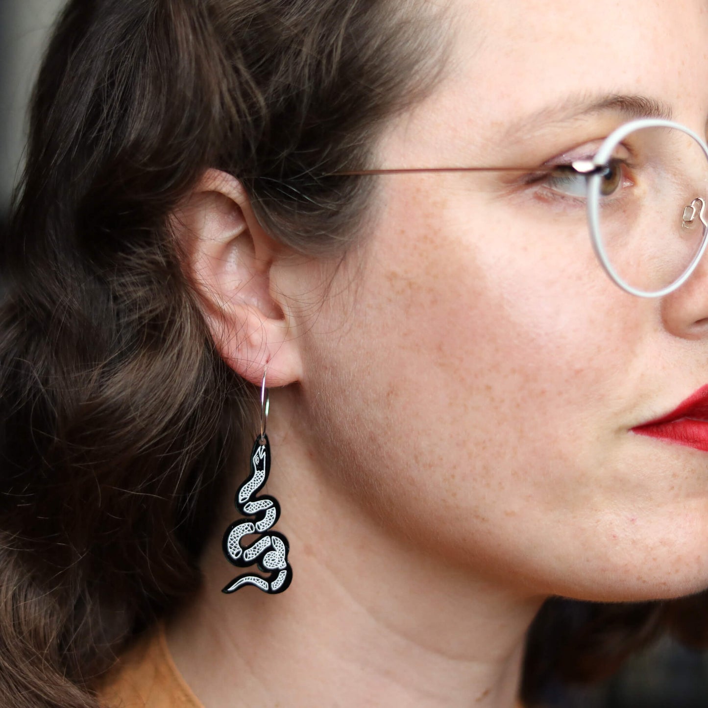 Join, or Die Black Earrings